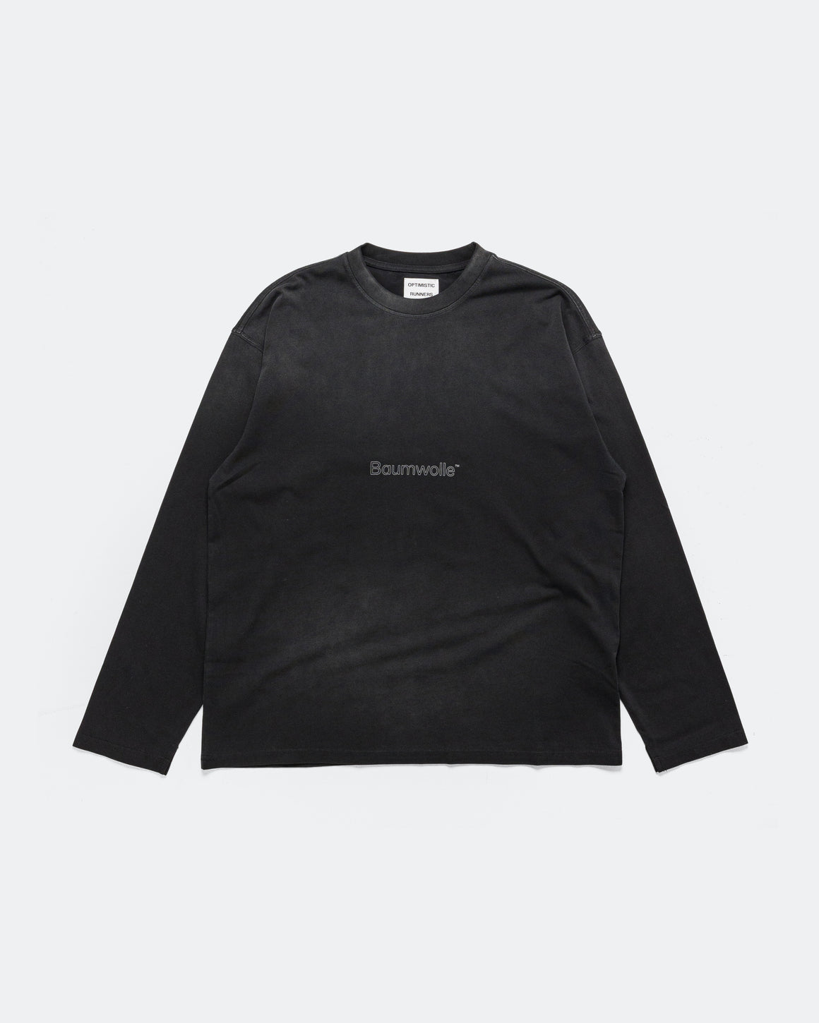 Optimistic Runners - Baumwolle Longsleeve - Washed Black - Up There Athletics