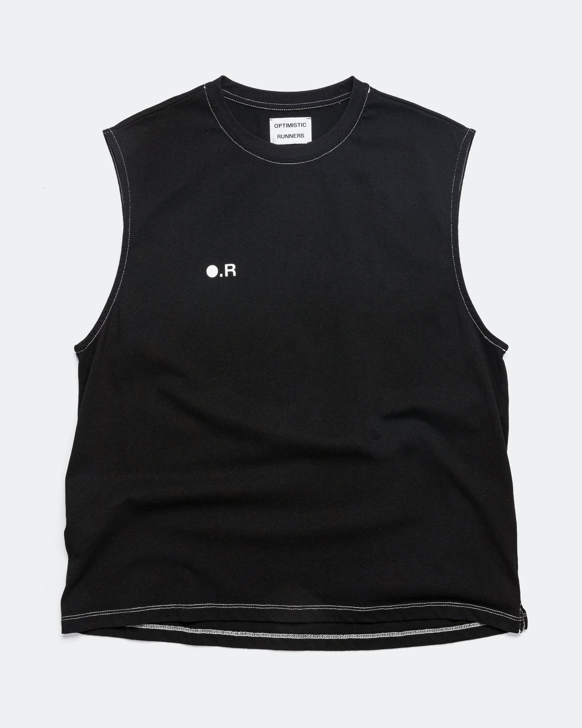 Optimistic Runners - Cotton Crop Tank Top  - Black - Up There Athletics