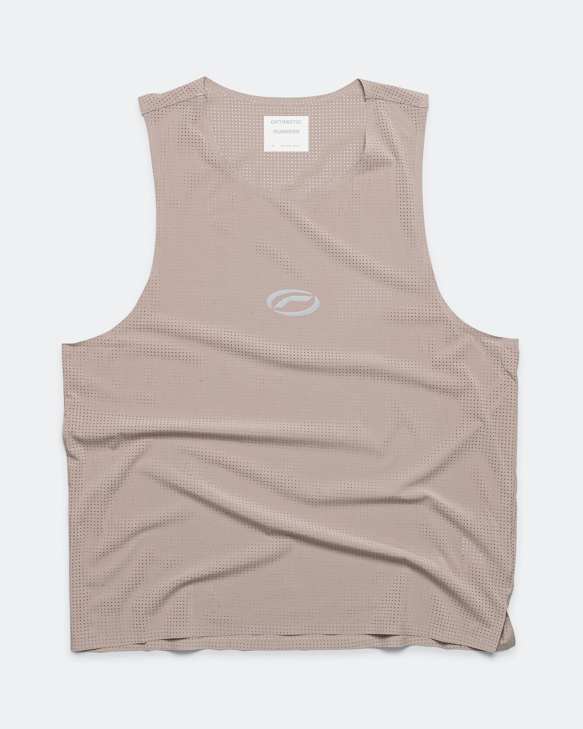 Optimistic Runners - Crop Mesh Singlet - Camel - Up There Athletics
