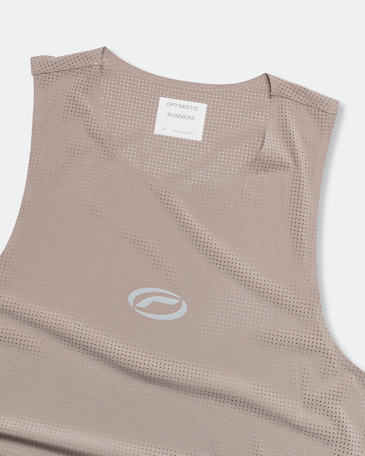 Optimistic Runners - Crop Mesh Singlet - Camel - Up There Athletics