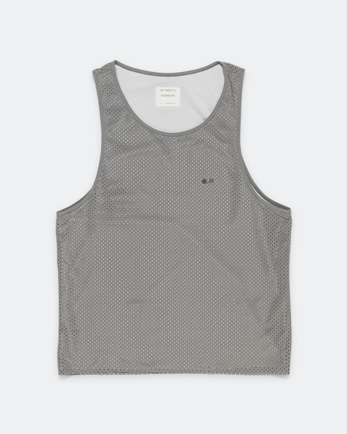 Optimistic Runners - Layered Perforated Singlet - Grey - Up There Athletics