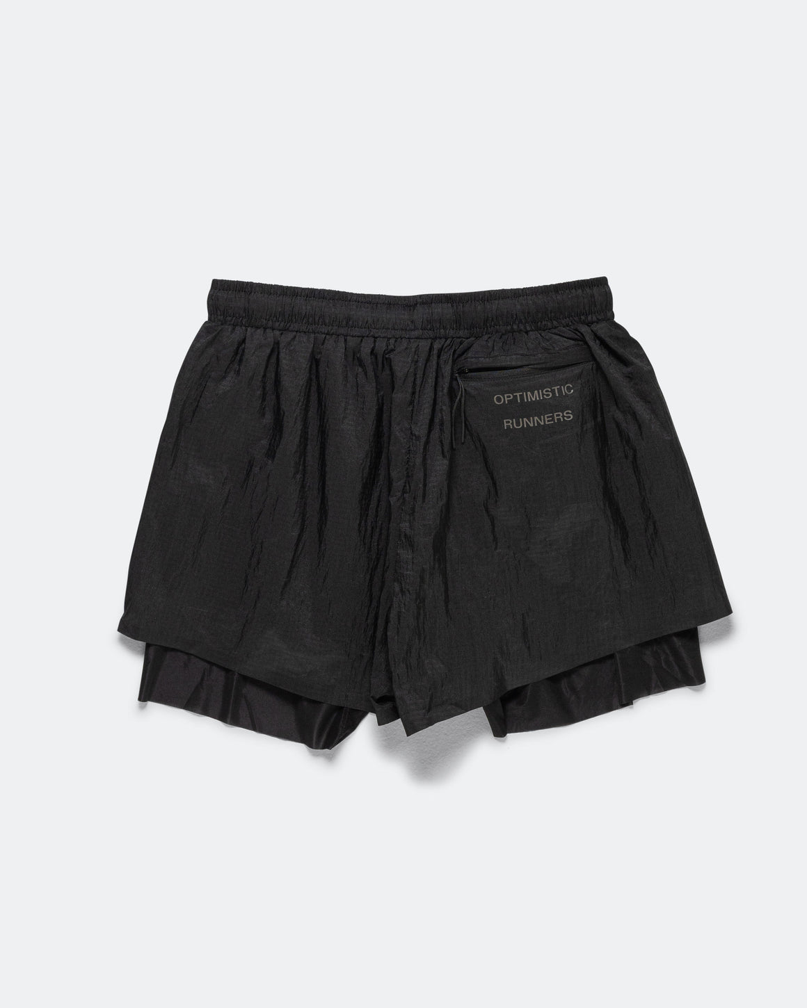 Optimistic Runners - Layered Shorts - Black - Up There Athletics