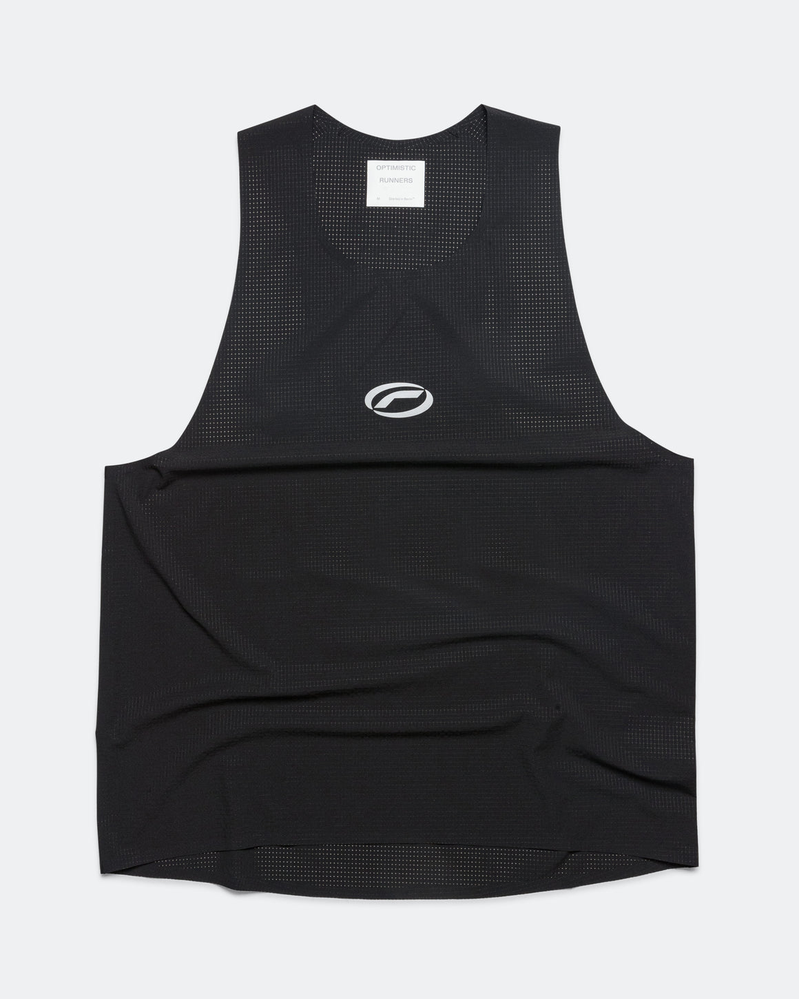 Optimistic Runners - Perforated Race Singlet - Black - Up There Athletics