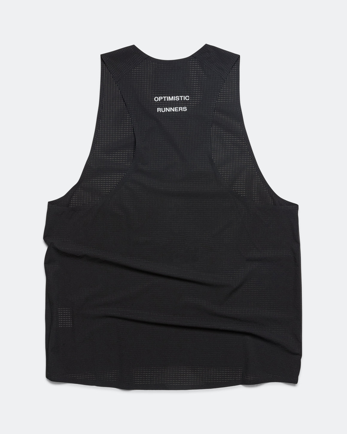 Optimistic Runners - Perforated Race Singlet - Black - Up There Athletics