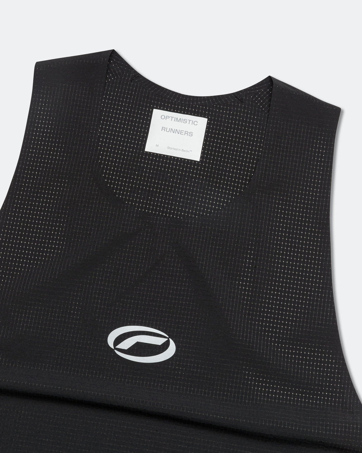 Optimistic Runners - Perforated Race Singlet - Black - Up There Athletics