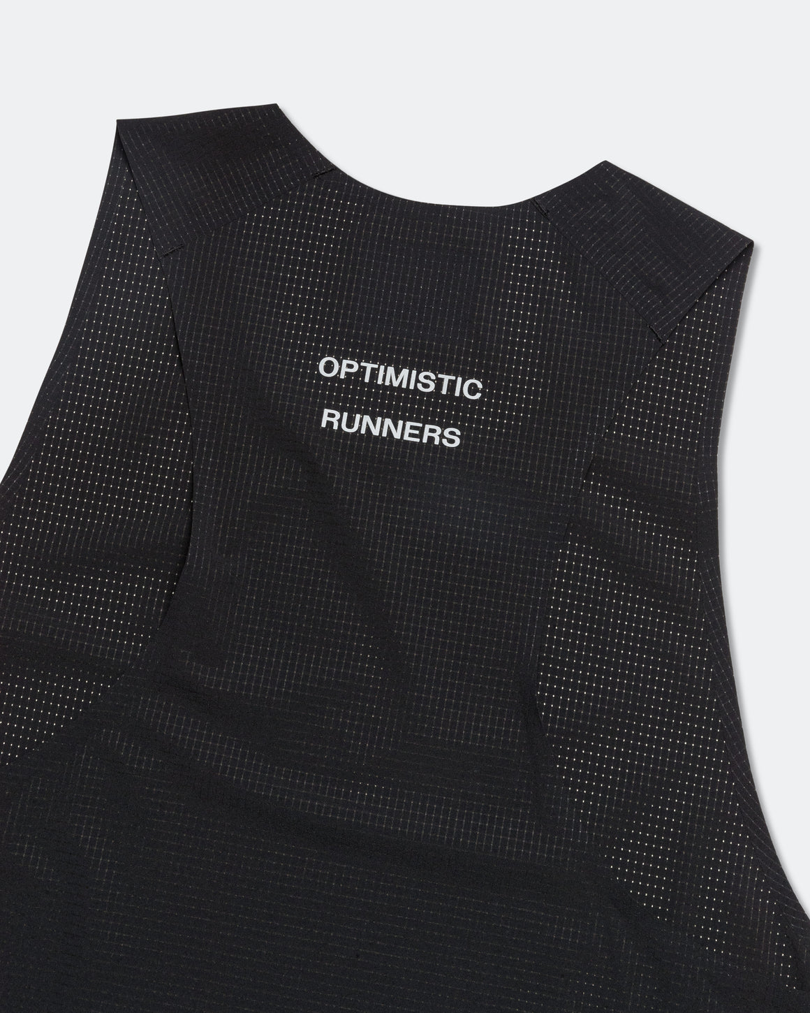 Optimistic Runners - Perforated Race Singlet - Black - Up There Athletics