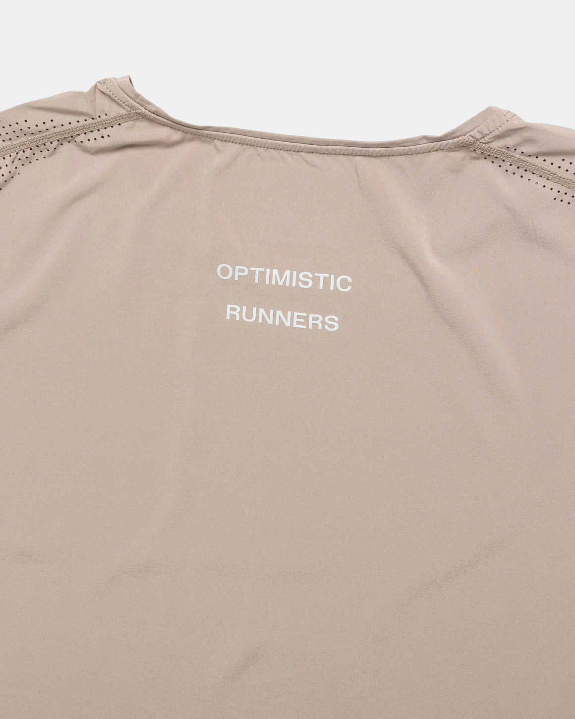 Optimistic Runners - Perforated T-Shirt - Camel - Up There Athletics