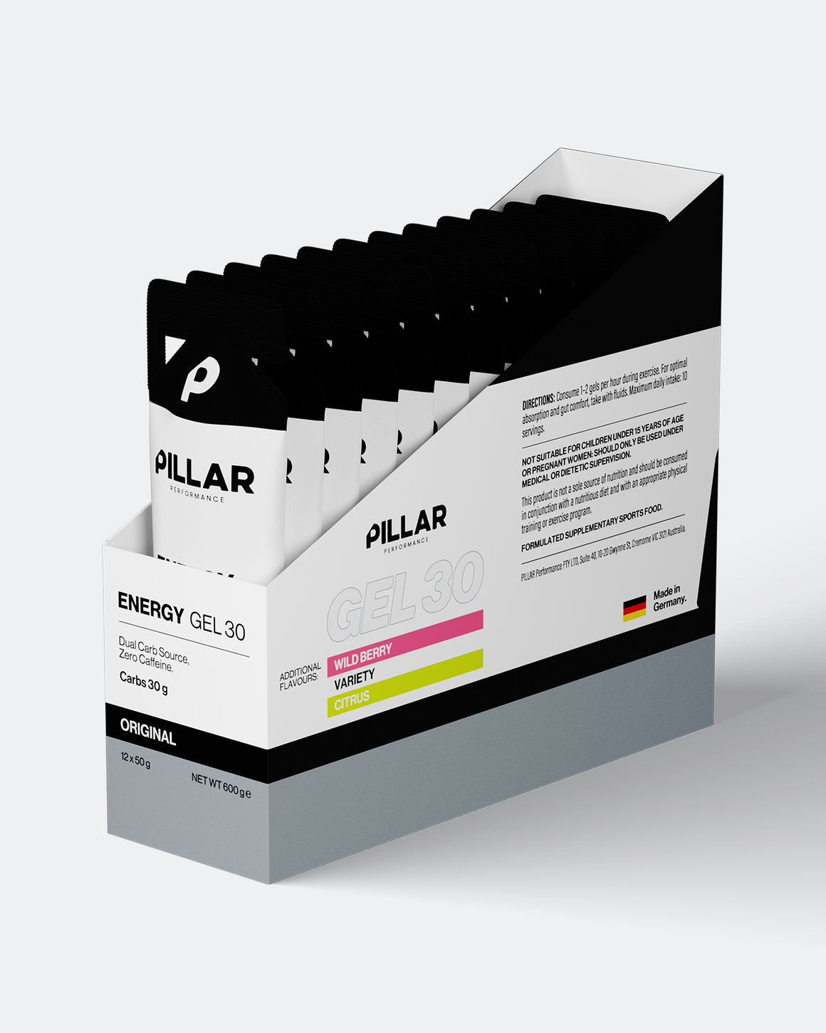 Pillar Performance - Energy Gel 30 Value Box Original - 12 Serves - Up There Athletics