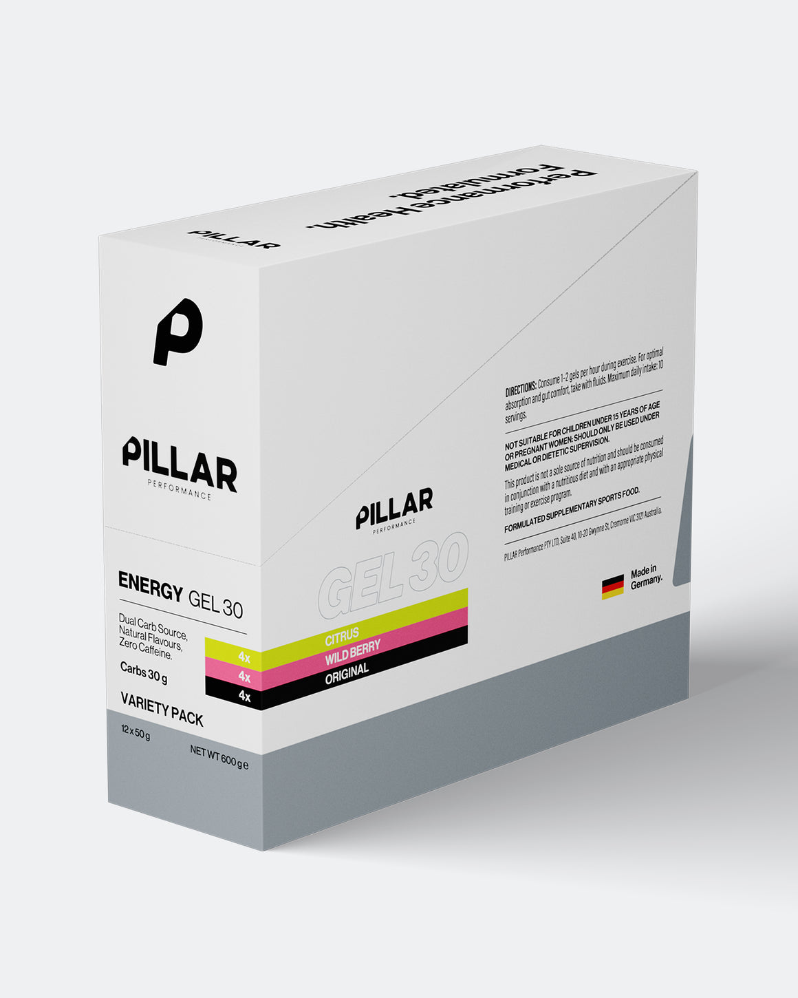 Pillar Performance - Energy Gel 30 Value Box Variety Pack - 12 Serves - Up There Athletics