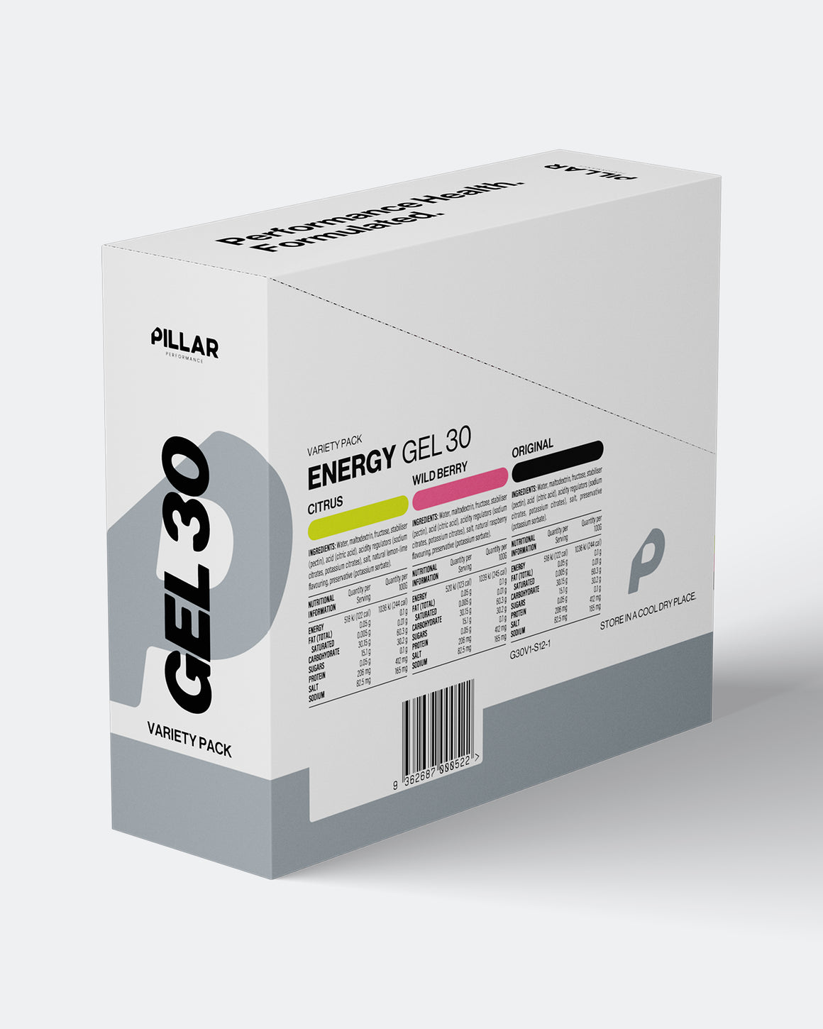 Pillar Performance - Energy Gel 30 Value Box Variety Pack - 12 Serves - Up There Athletics