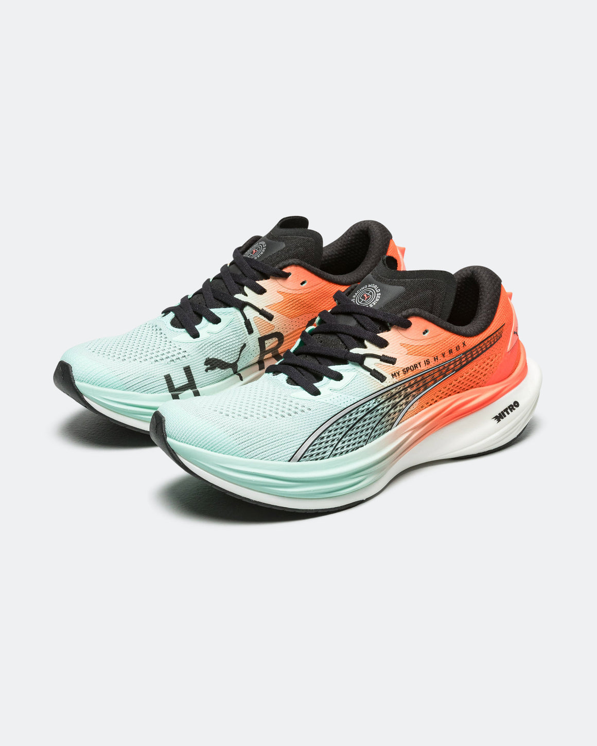 Puma - Mens Deviate NITRO 3 HYROX - Glowing Red/Mint Melt - Up There Athletics