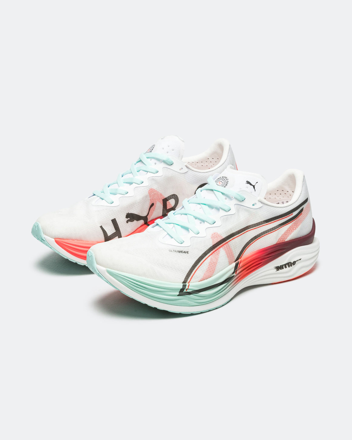 Puma - Womens Deviate NITRO Elite 3 HYROX - White/Glowing Red-Mint Melt - Up There Athletics
