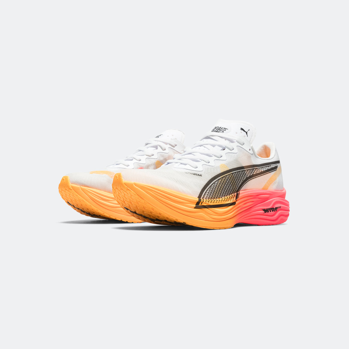 Puma - Mens Deviate NITRO Elite 3 PROTO - White/Sunset Glow-Sun Stream - Up There Athletics