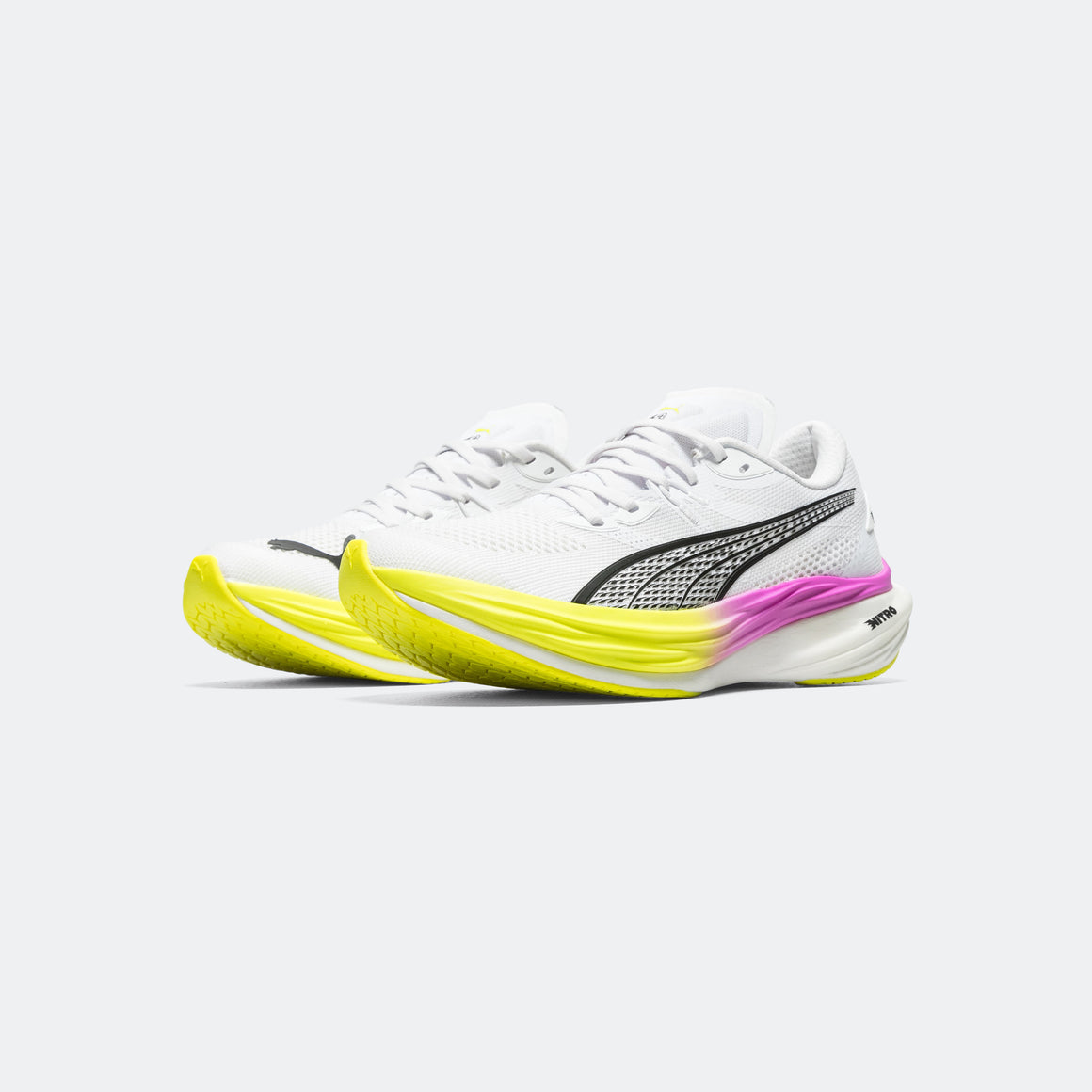 Puma - Mens Deviate NITRO 3 - White/Yellow Alert - Up There Athletics