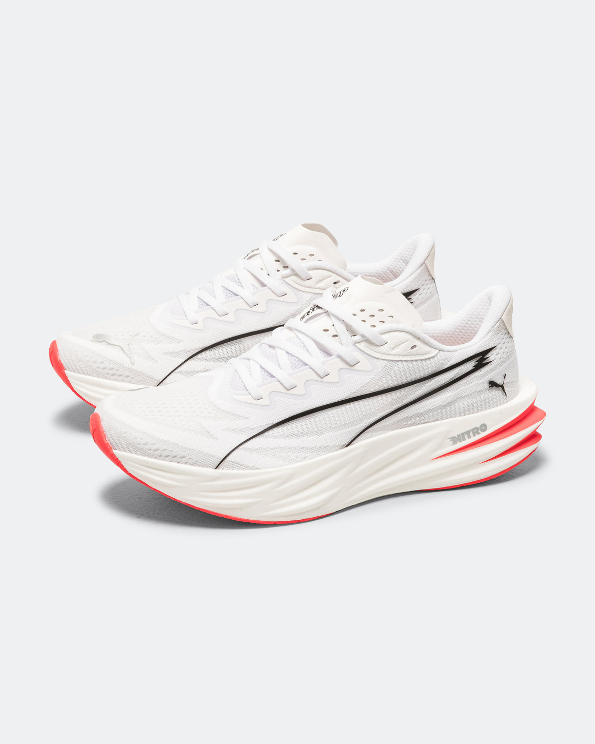 Puma - Mens Deviate Pure NITRO - Puma White/Ultra Red - Up There Athletics