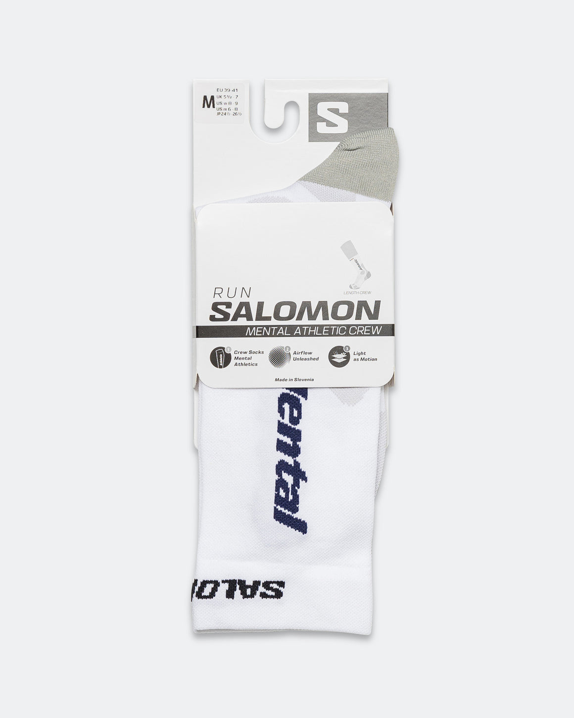 Salomon - Crew Sock x Mental Athletic - White/Lunar Rock - Up There Athletics