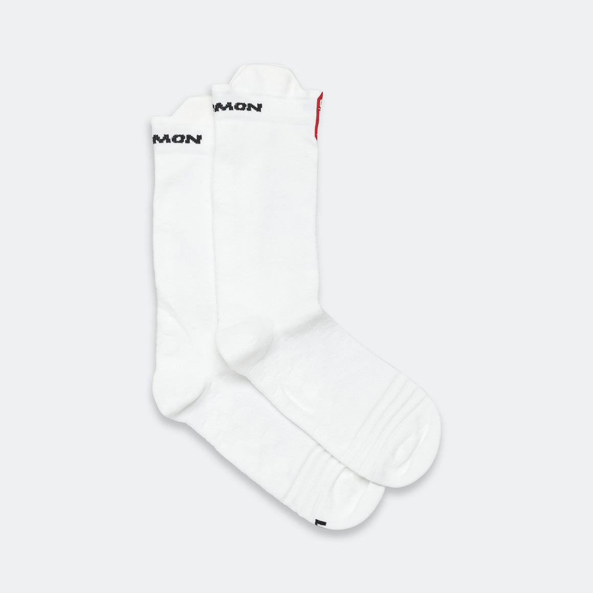 Salomon - S/Lab Glide Crew Socks - Vanilla Ice/Pompeian Red - Up There Athletics