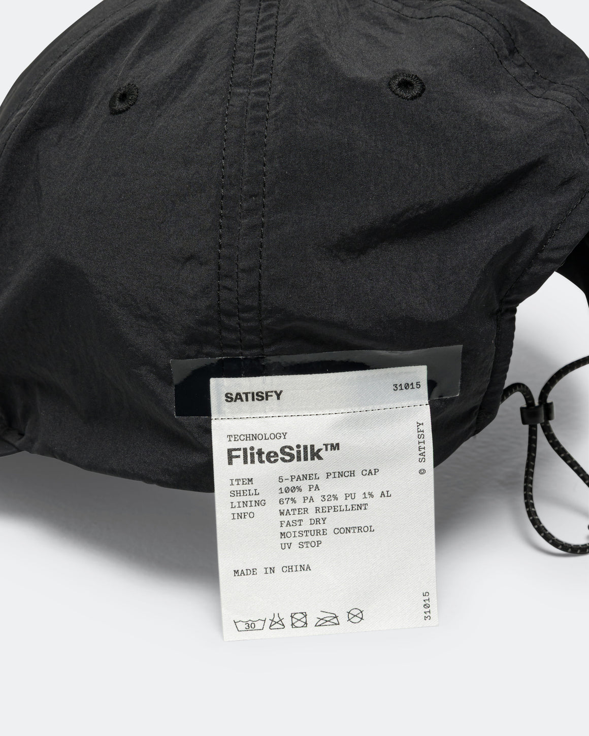 Satisfy - FliteSilk 5 Panel Pinch Cap - Black - Up There Athletics