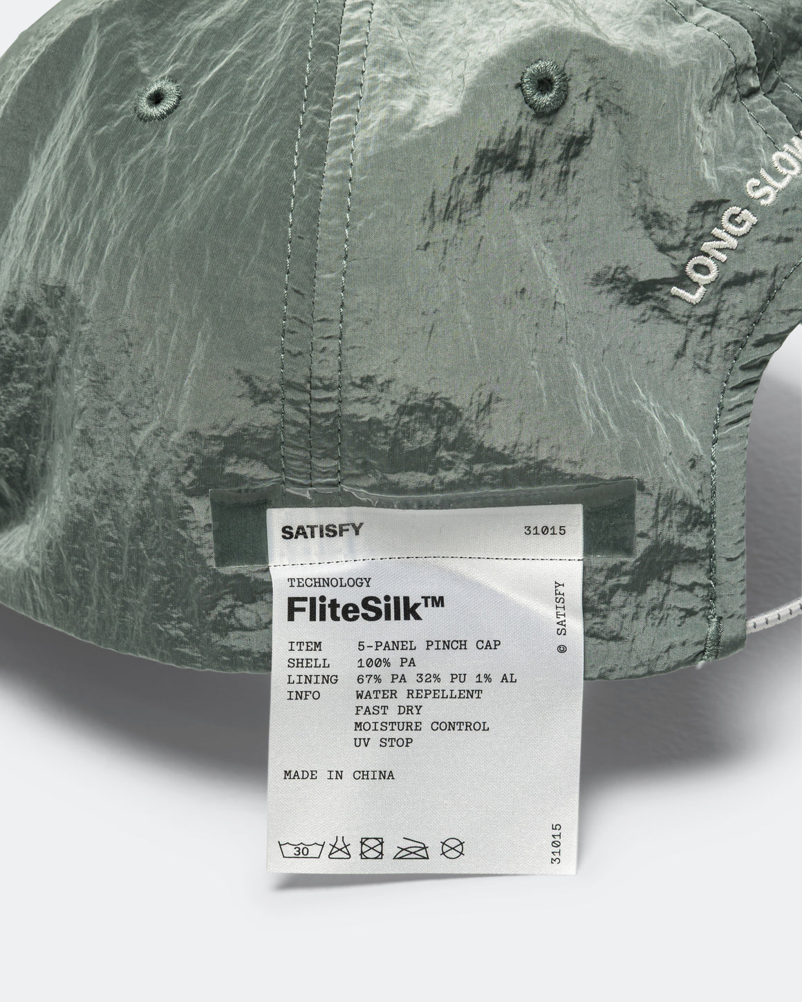 Satisfy - FliteSilk 5 Panel Pinch Cap - Oil Green - Up There Athletics