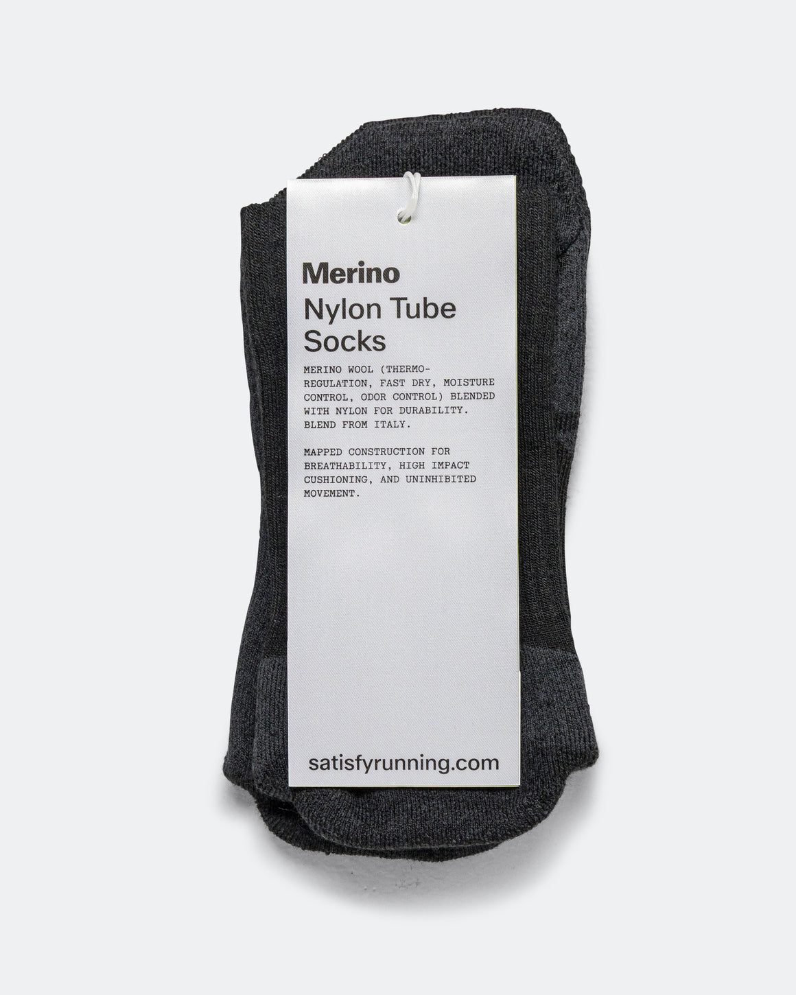 Satisfy - Merino Nylon Tube Socks - Black - Up There Athletics