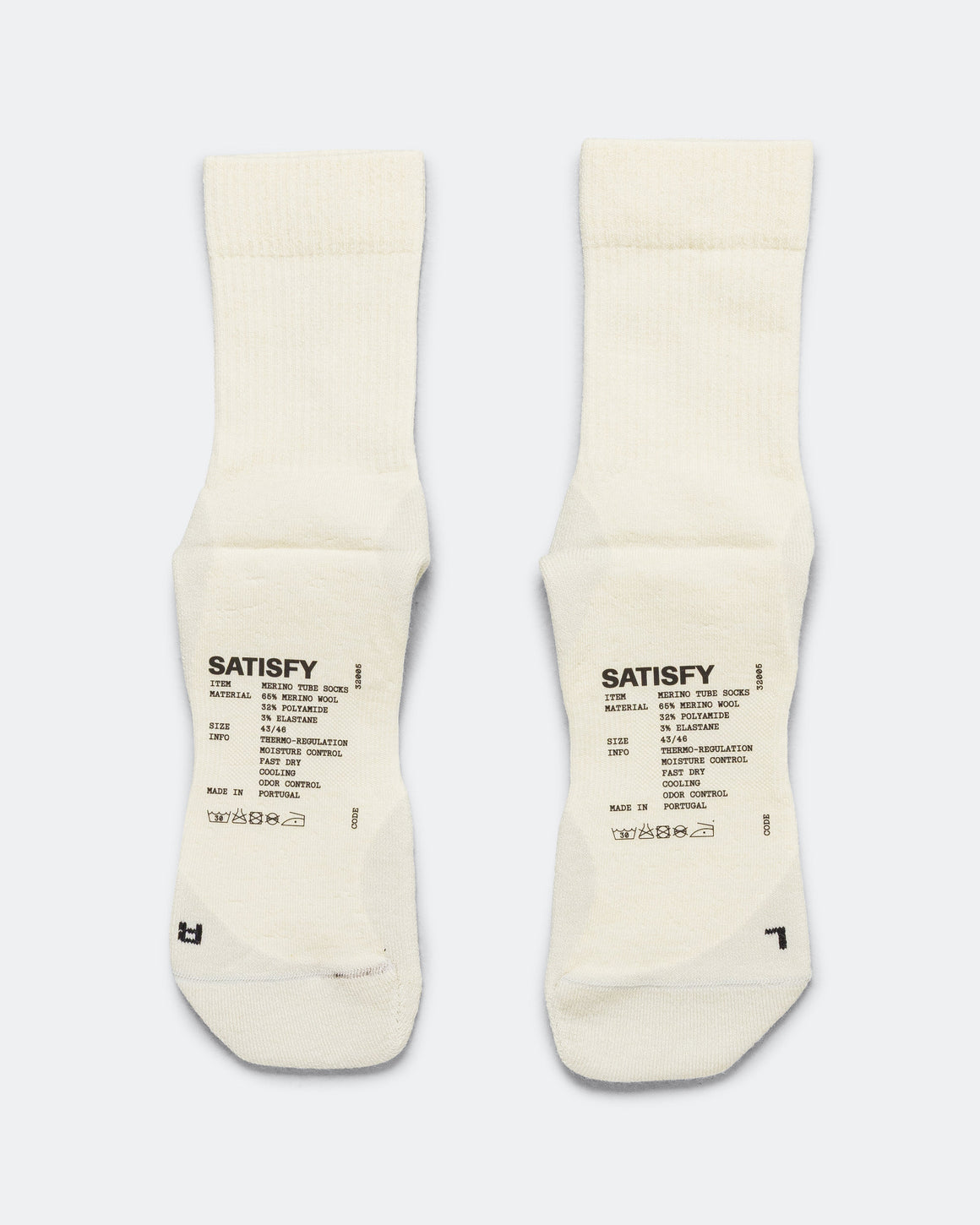 Satisfy - Merino Nylon Tube Socks - Off-White - Up There Athletics
