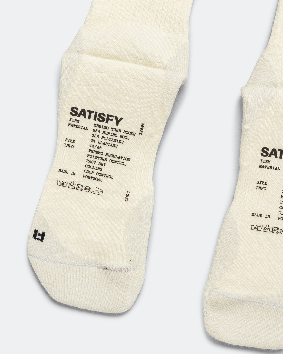 Satisfy - Merino Nylon Tube Socks - Off-White - Up There Athletics
