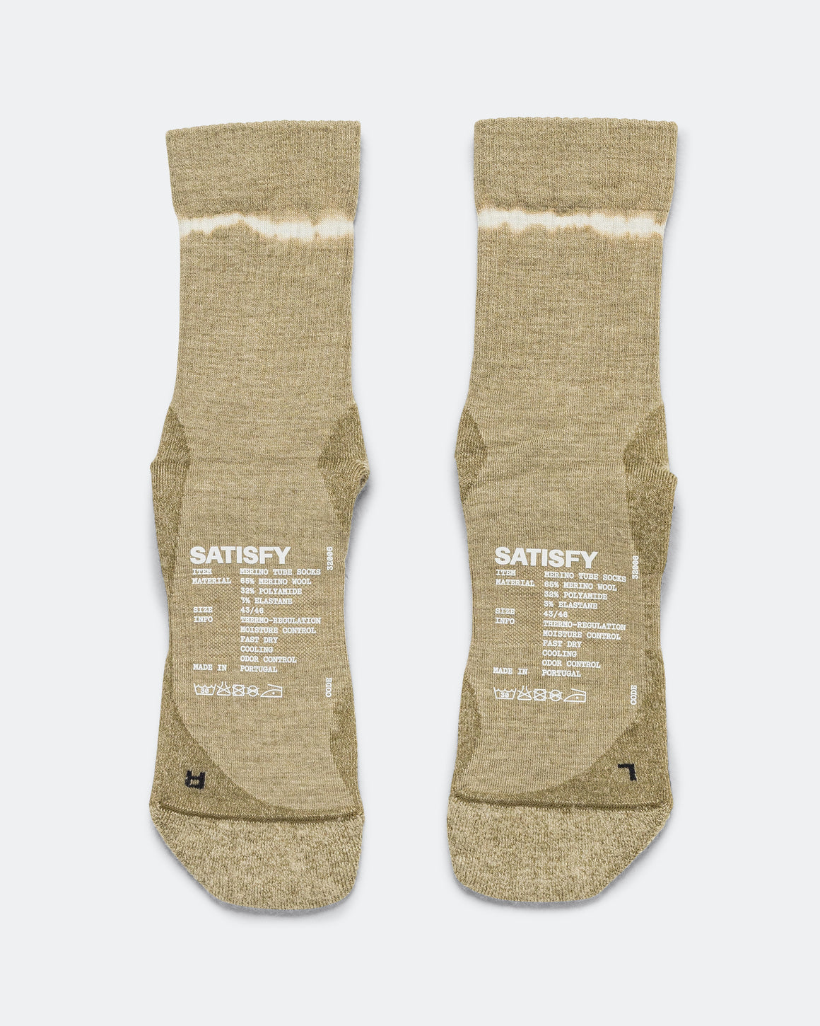 Satisfy - Merino Nylon Tube Socks - Tie Dye Covert Green - Up There Athletics