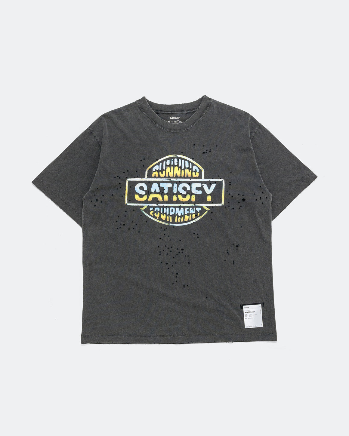 Satisfy - MothTech 'Authorised Dealer' T-Shirt - Aged Black - Up There Athletics