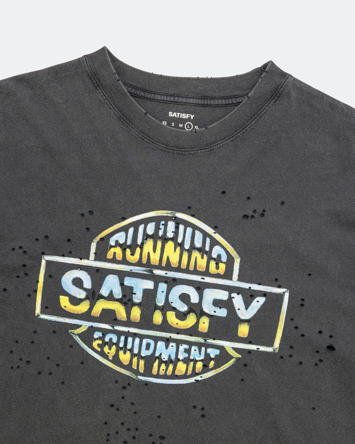 Satisfy - MothTech 'Authorised Dealer' T-Shirt - Aged Black - Up There Athletics