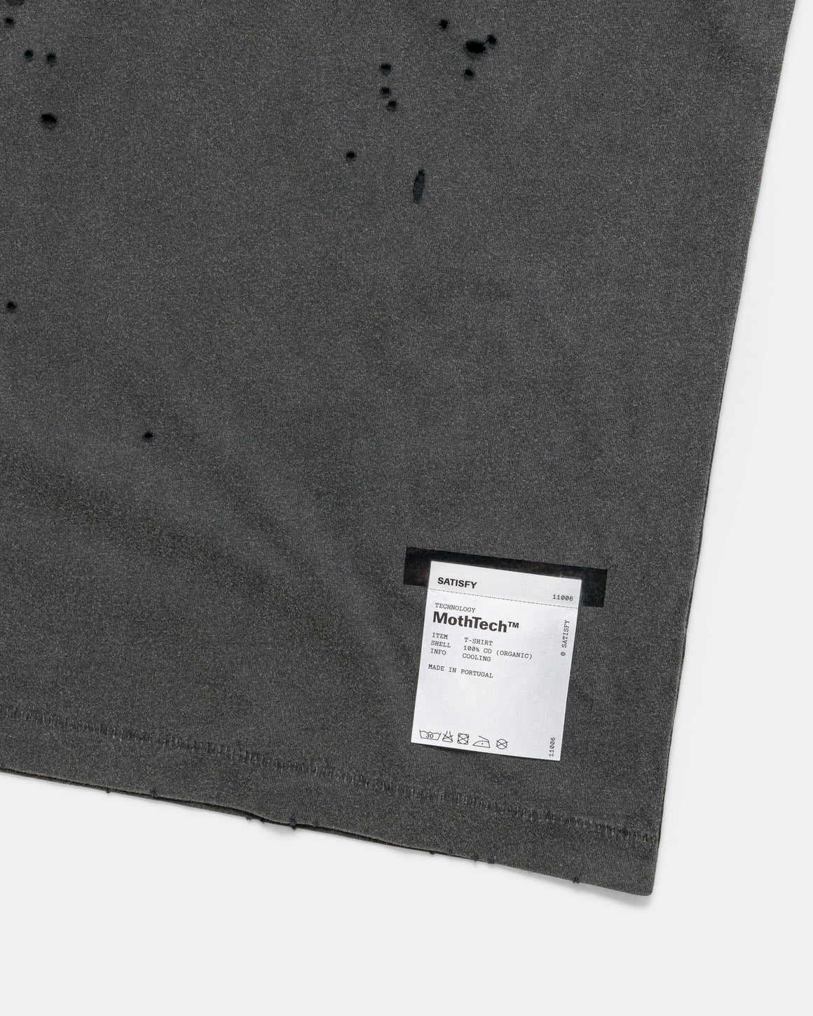 Satisfy - MothTech 'Authorised Dealer' T-Shirt - Aged Black - Up There Athletics