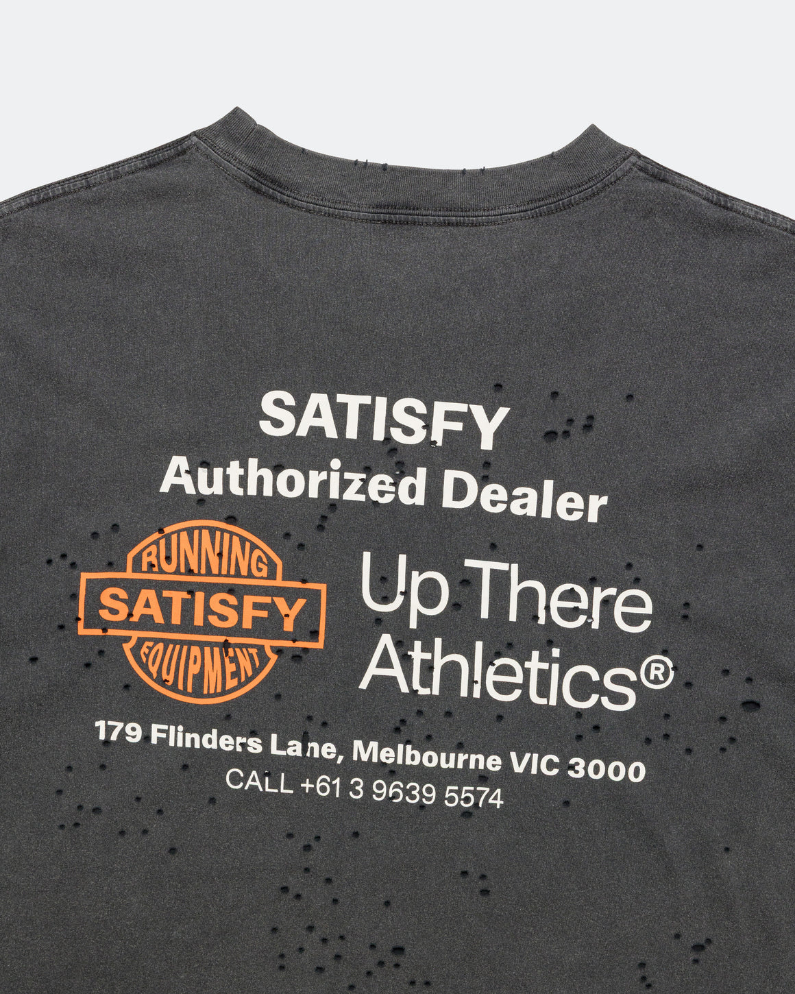 Satisfy - MothTech 'Authorised Dealer' T-Shirt - Aged Black - Up There Athletics