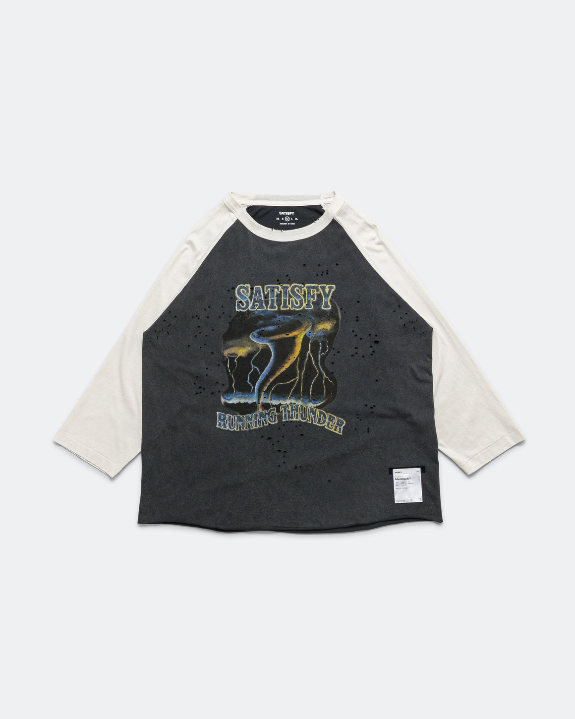 Satisfy - MothTech Baseball Tee - Off-White/Aged Black - Up There Athletics