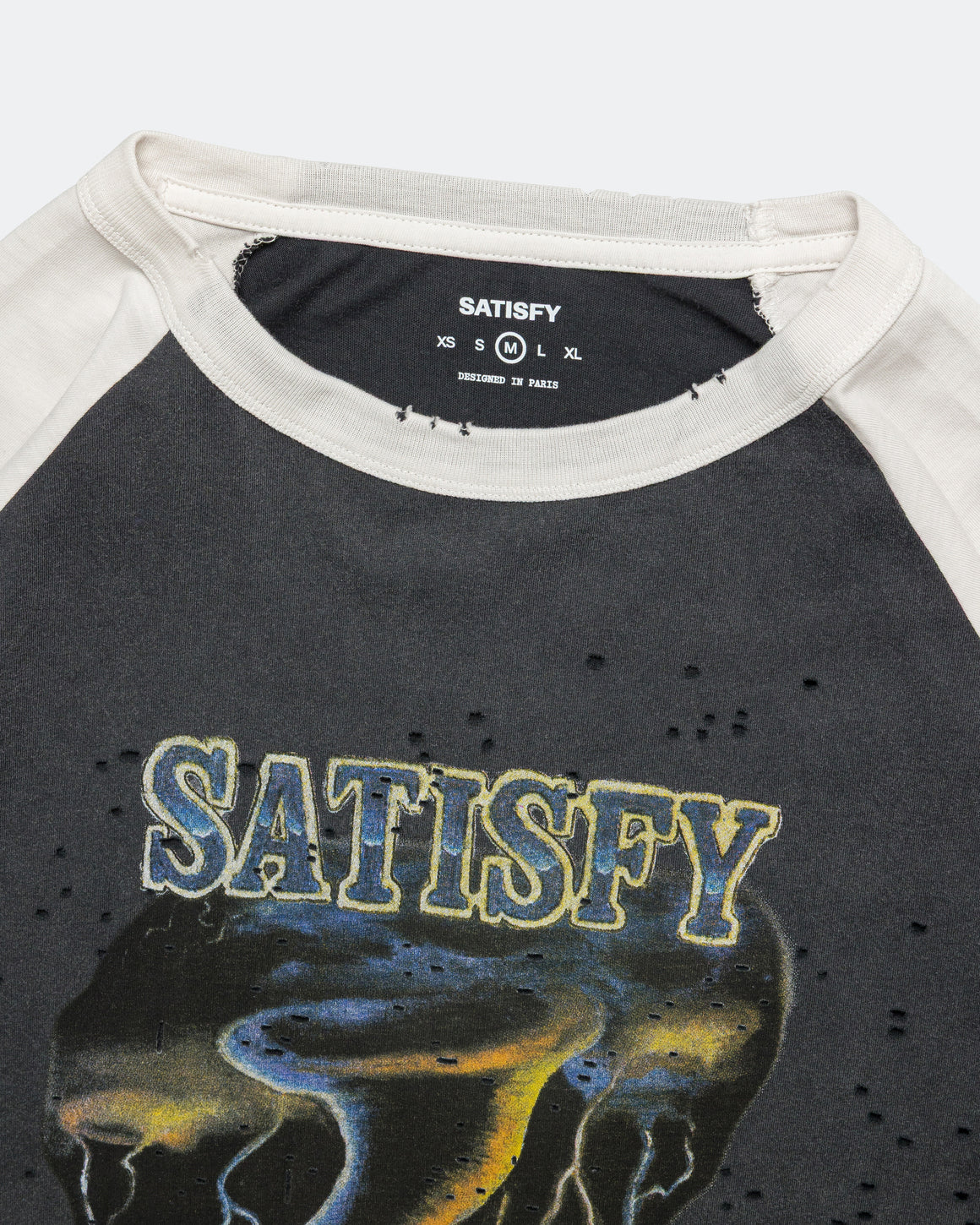 Satisfy - MothTech Baseball Tee - Off-White/Aged Black - Up There Athletics
