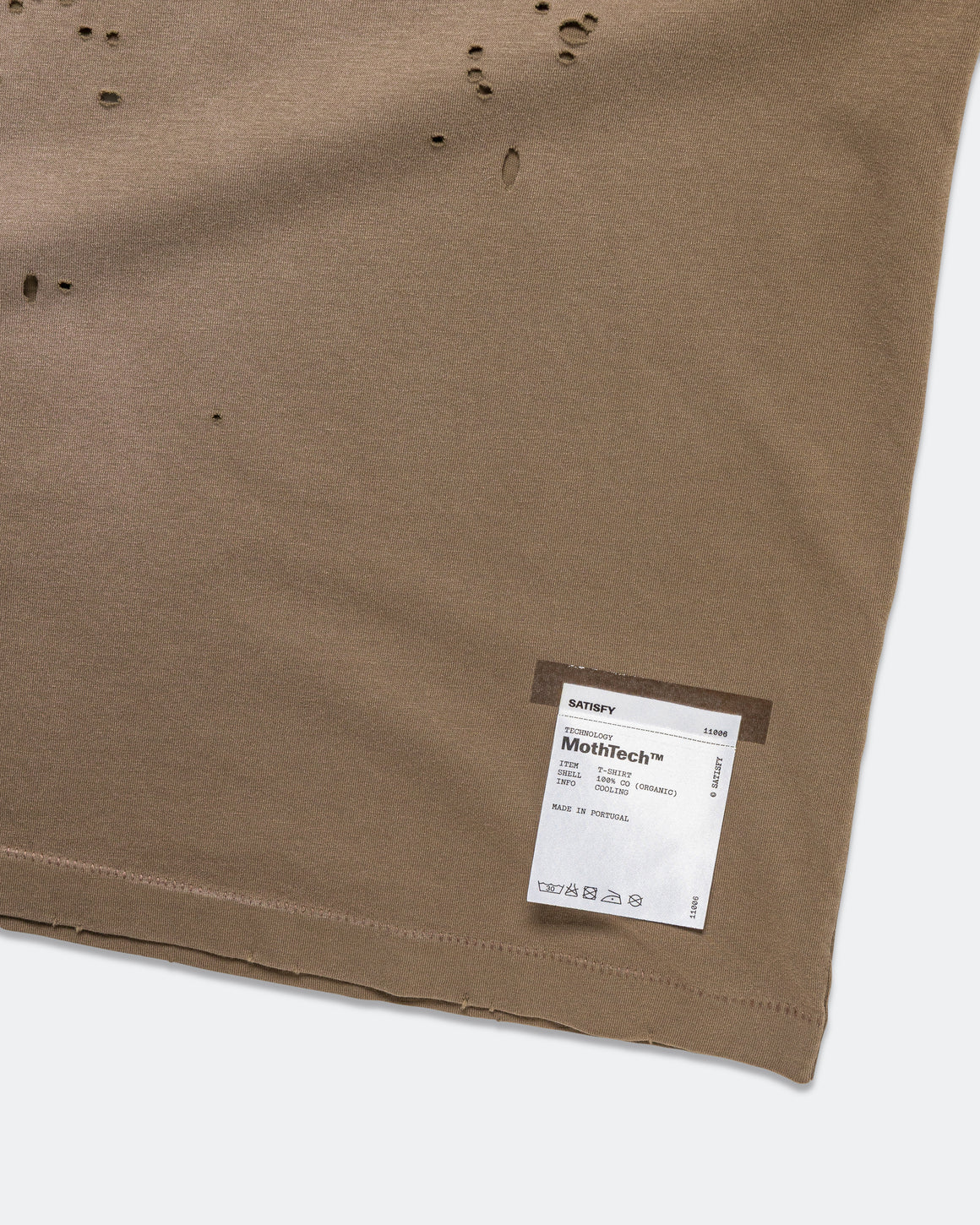 Satisfy - MothTech Logo T-Shirt - Sun Bleached Rain Drum WA - Up There Athletics