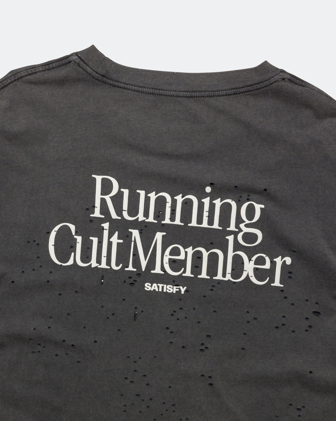 Satisfy - MothTech 'Running Cult Member' T-Shirt - Aged Black - Up There Athletics