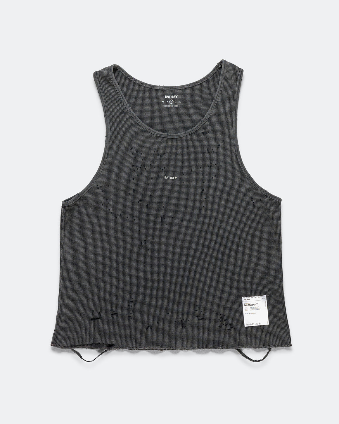 Satisfy - MothTech Waffle Singlet - Aged Black - Up There Athletics