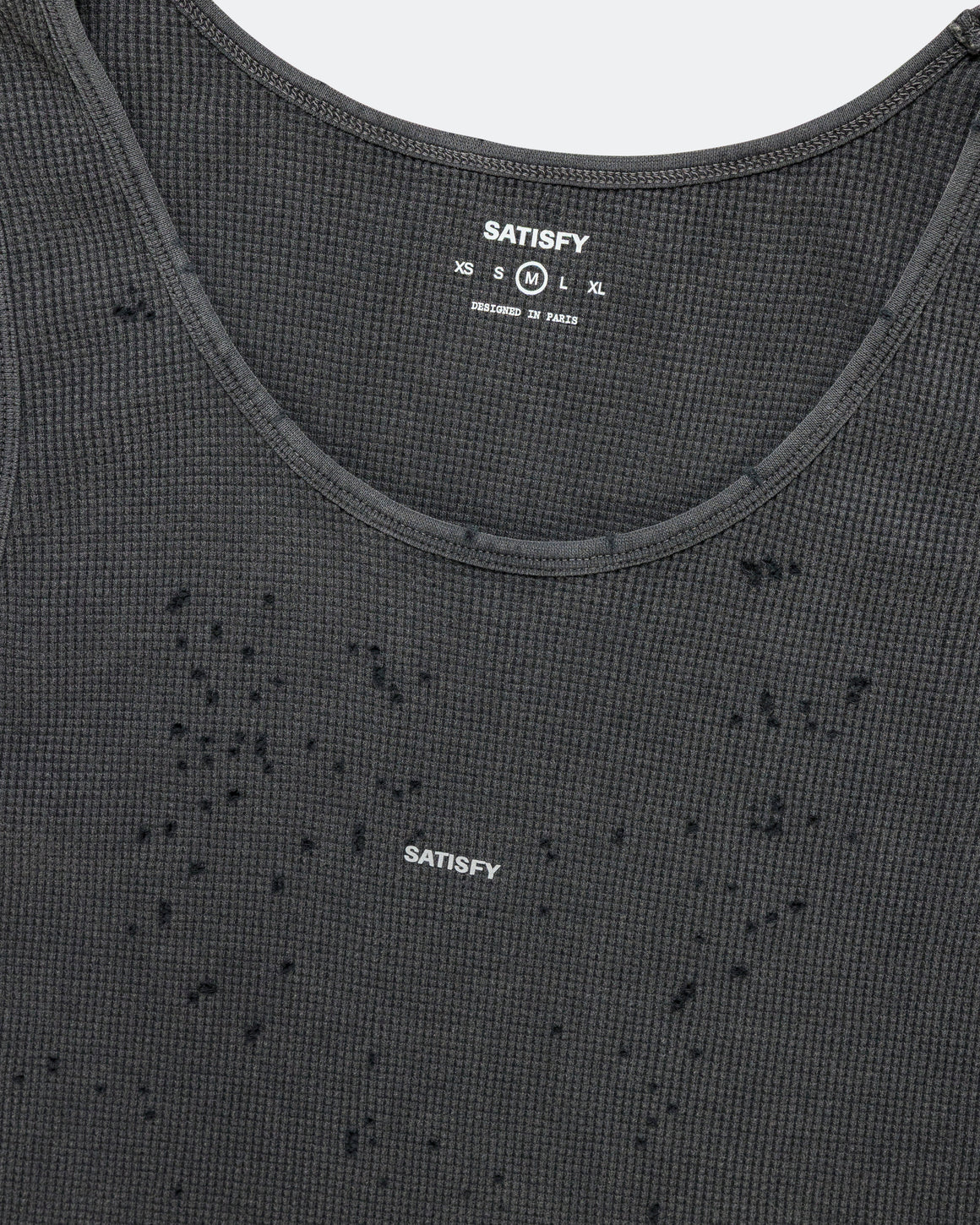 Satisfy - MothTech Waffle Singlet - Aged Black - Up There Athletics