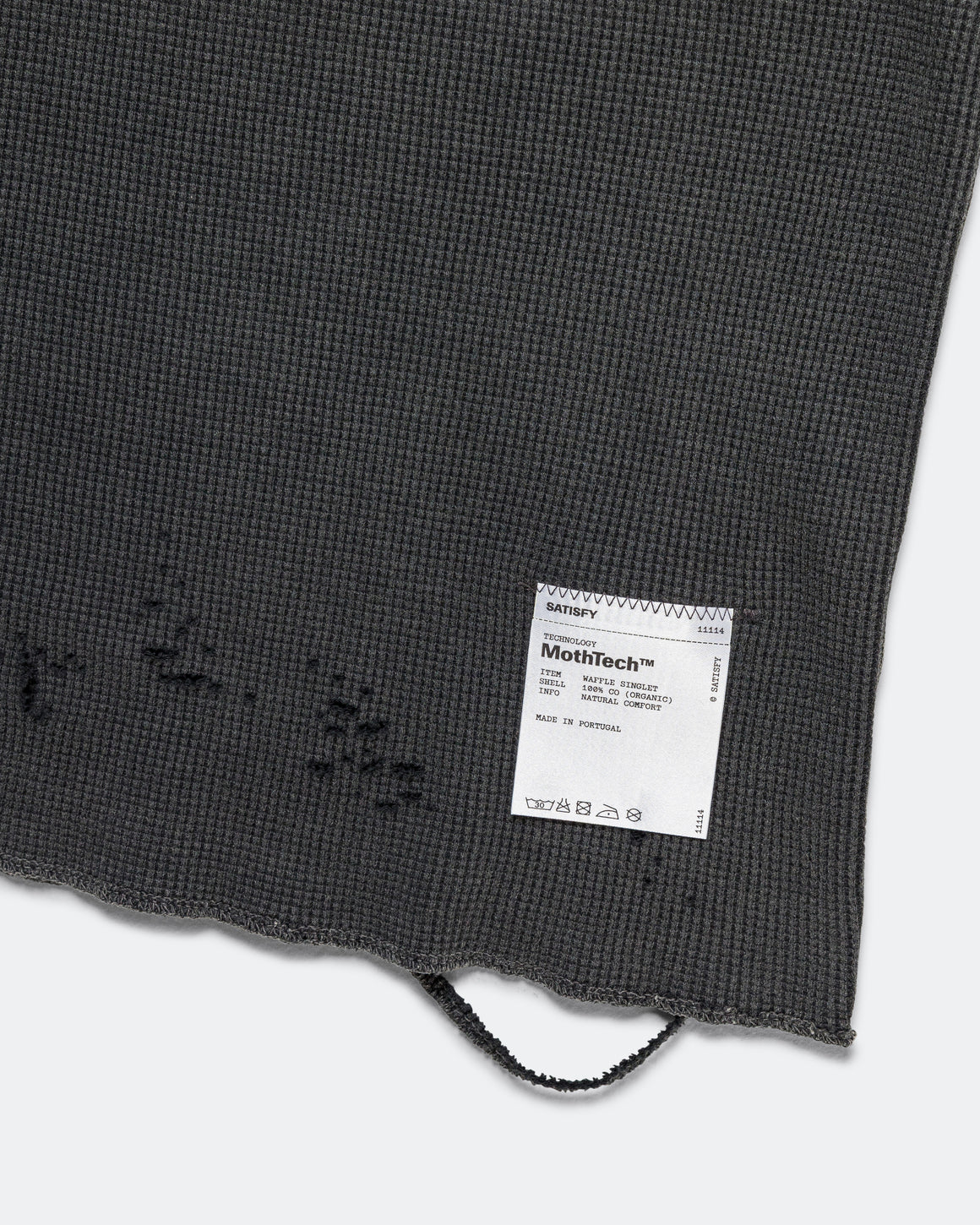 Satisfy - MothTech Waffle Singlet - Aged Black - Up There Athletics