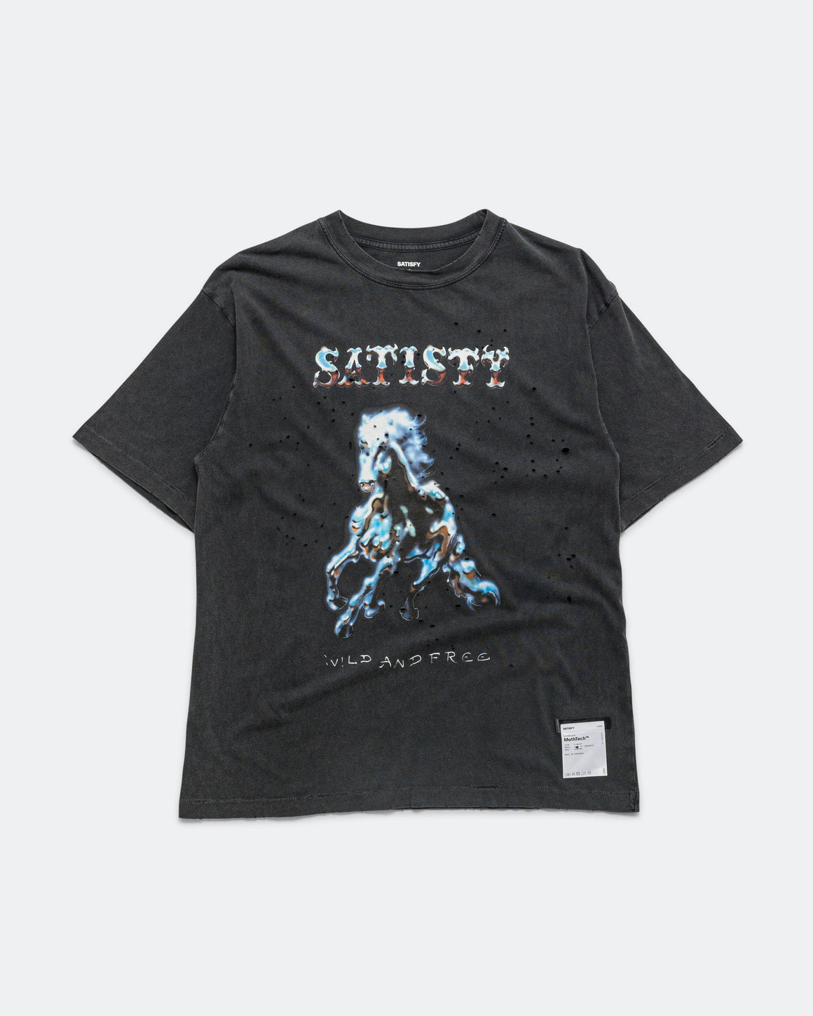 Satisfy - MothTech 'Wild Horse' T-Shirt - Aged Black - Up There Athletics