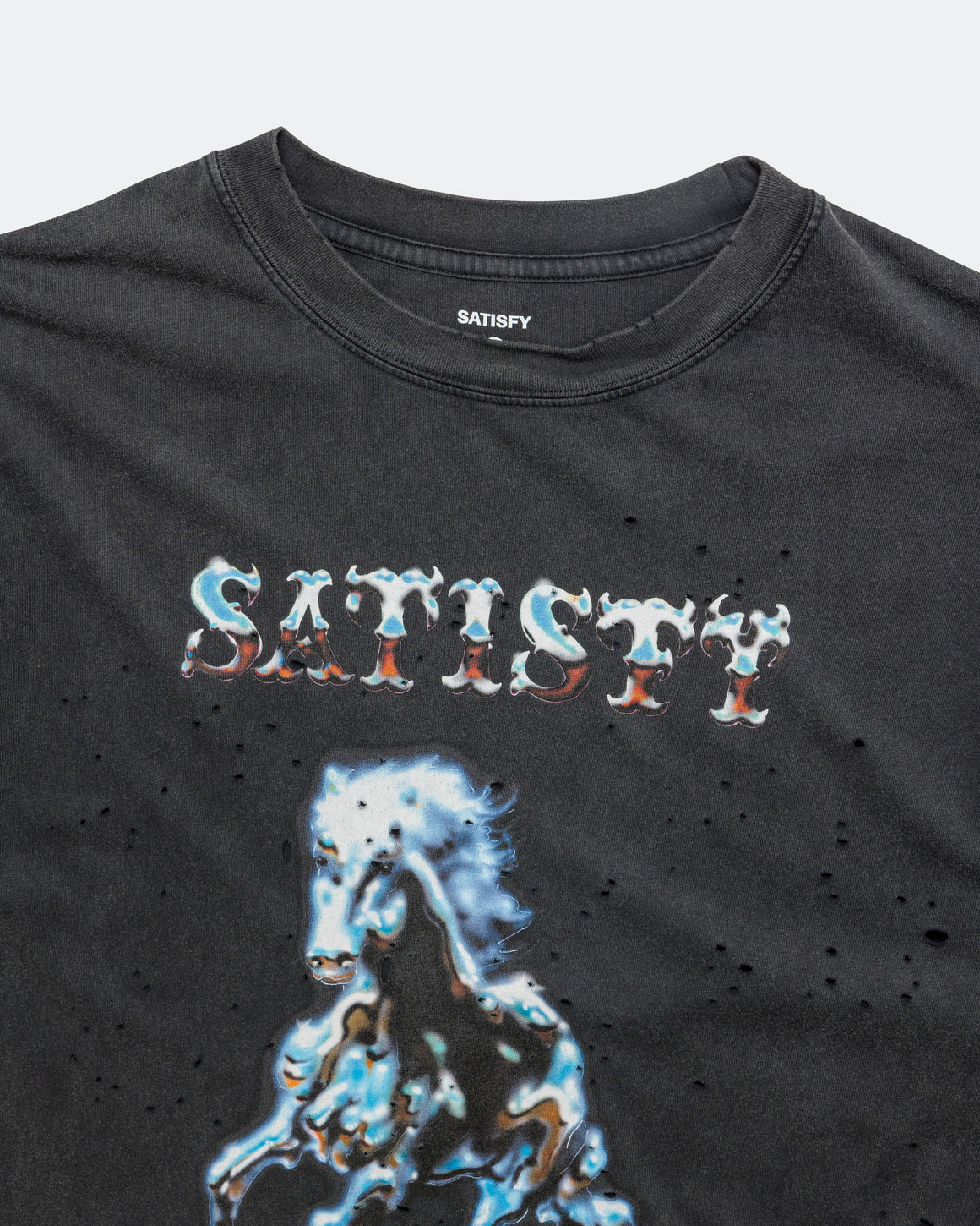 Satisfy - MothTech 'Wild Horse' T-Shirt - Aged Black - Up There Athletics