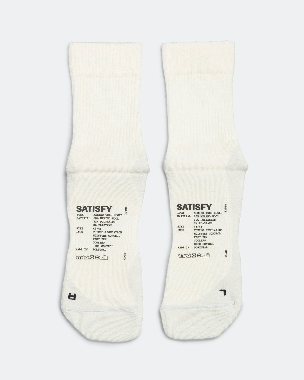 Satisfy - Nylon Tube Socks - Off-White - Up There Athletics