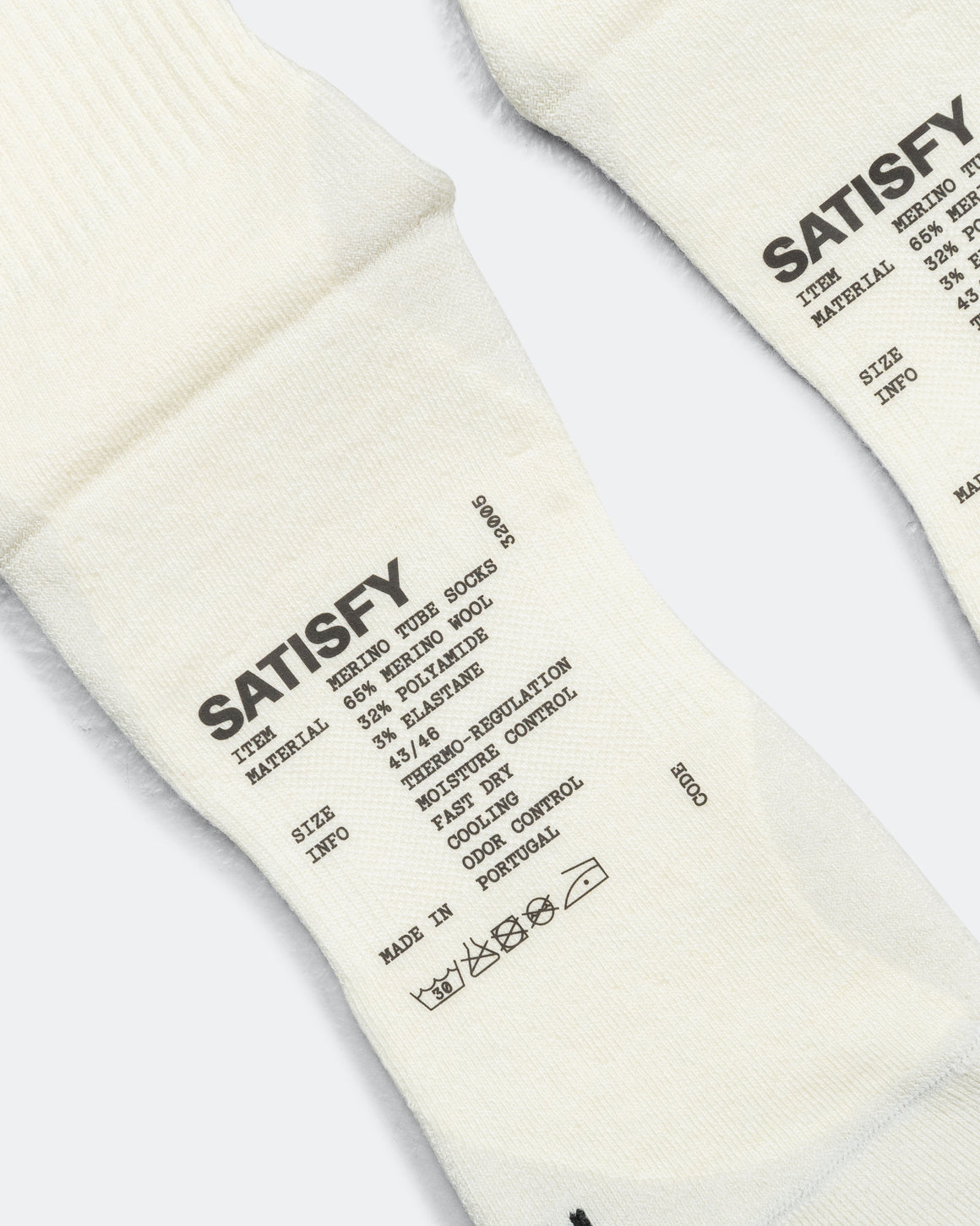 Satisfy - Nylon Tube Socks - Off-White - Up There Athletics