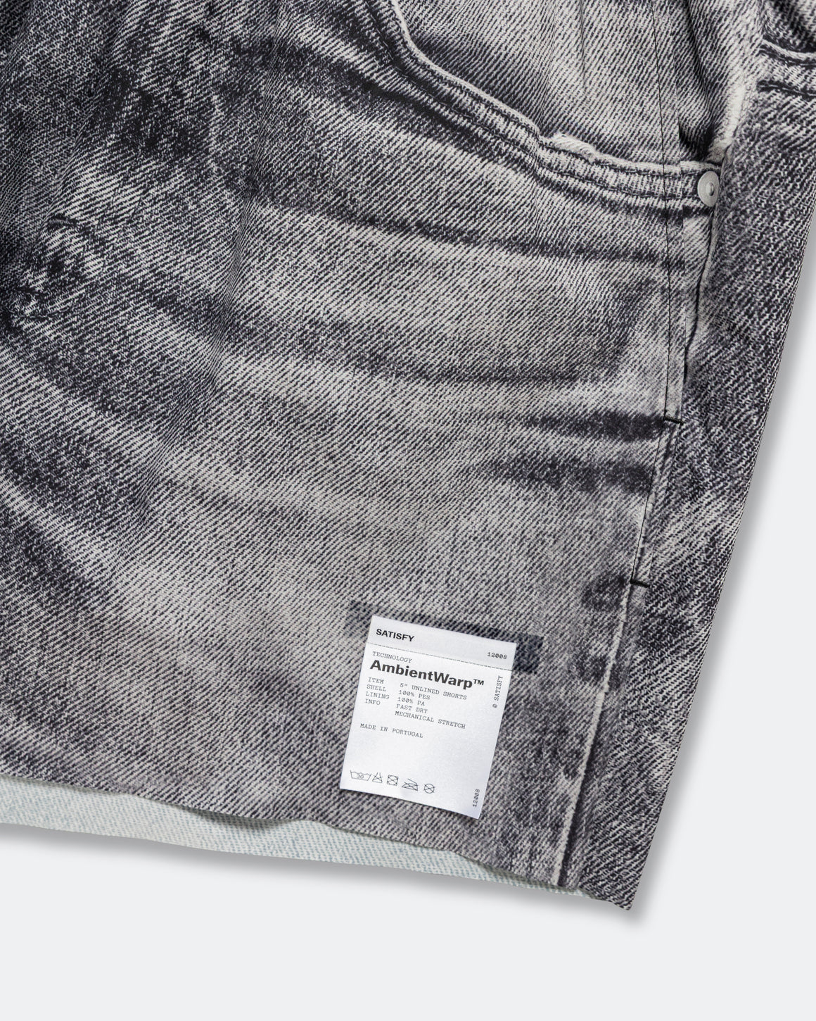Satisfy - AmbientWarp 5in Unlined Shorts - Black Denim - Up There Athletics