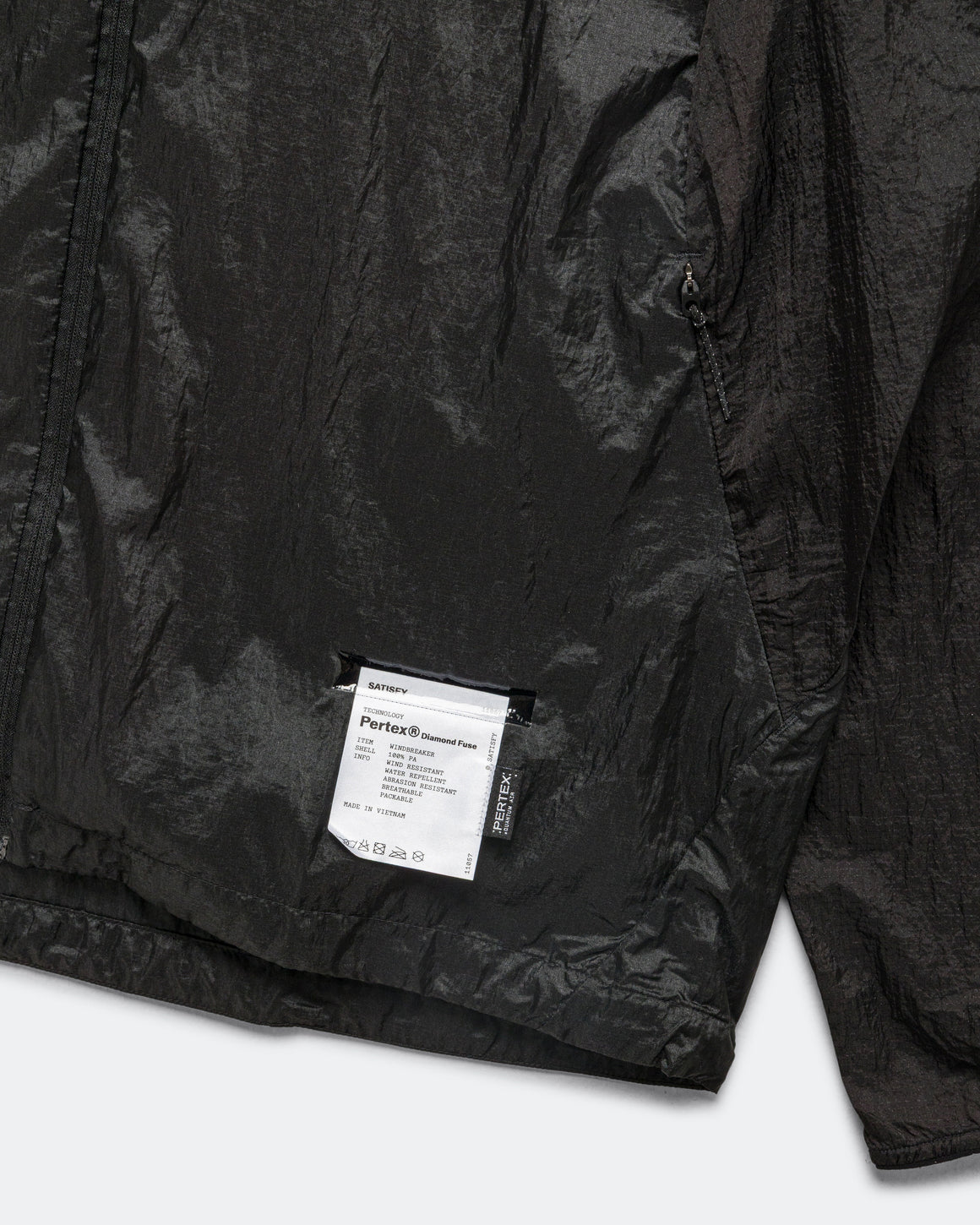 Satisfy - Pertex Diamond Fuse Windbreaker - Black - Up There Athletics