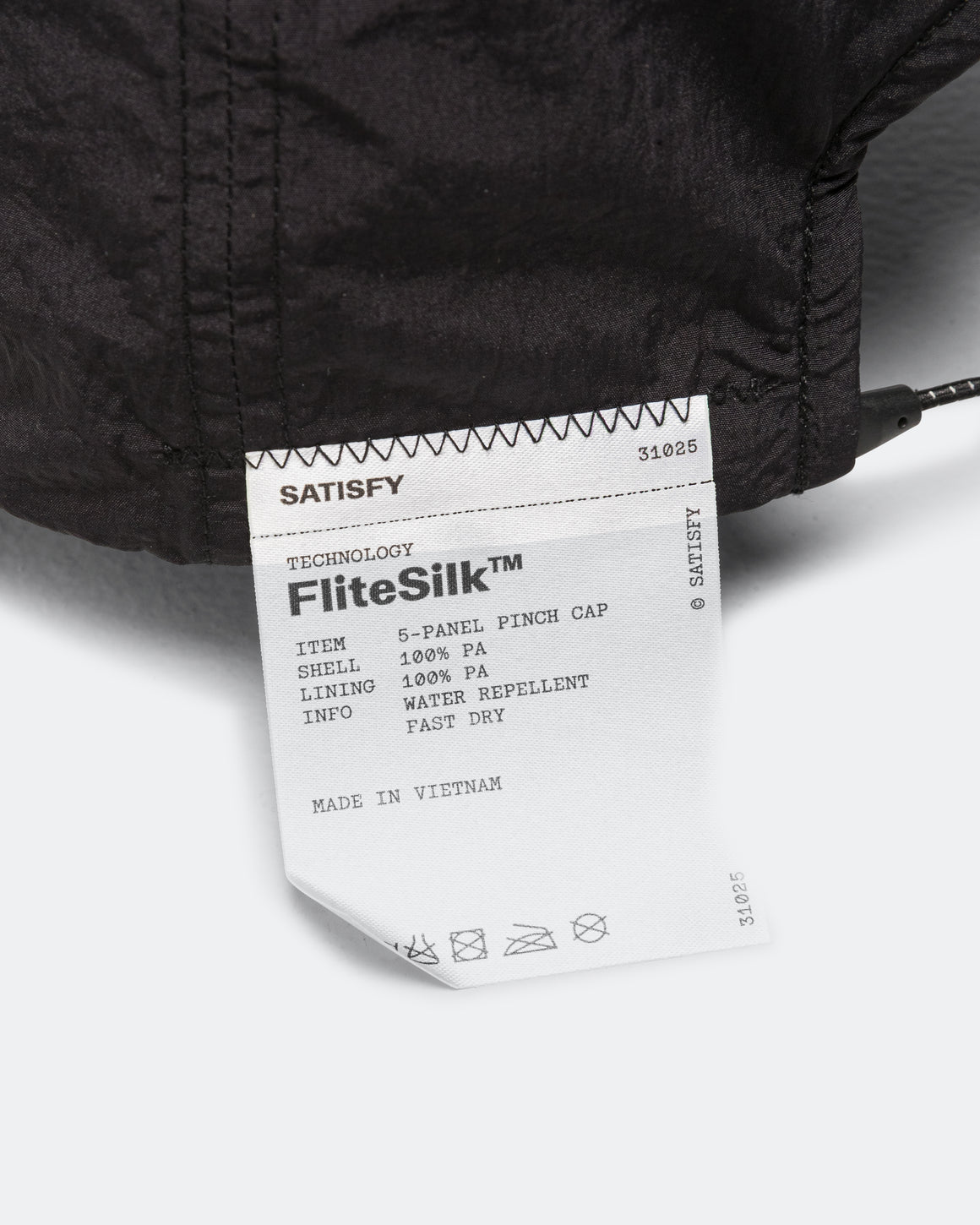 Satisfy - FliteSilk 5 Panel Pinch Cap Matte - Black Eagle - Up There Athletics