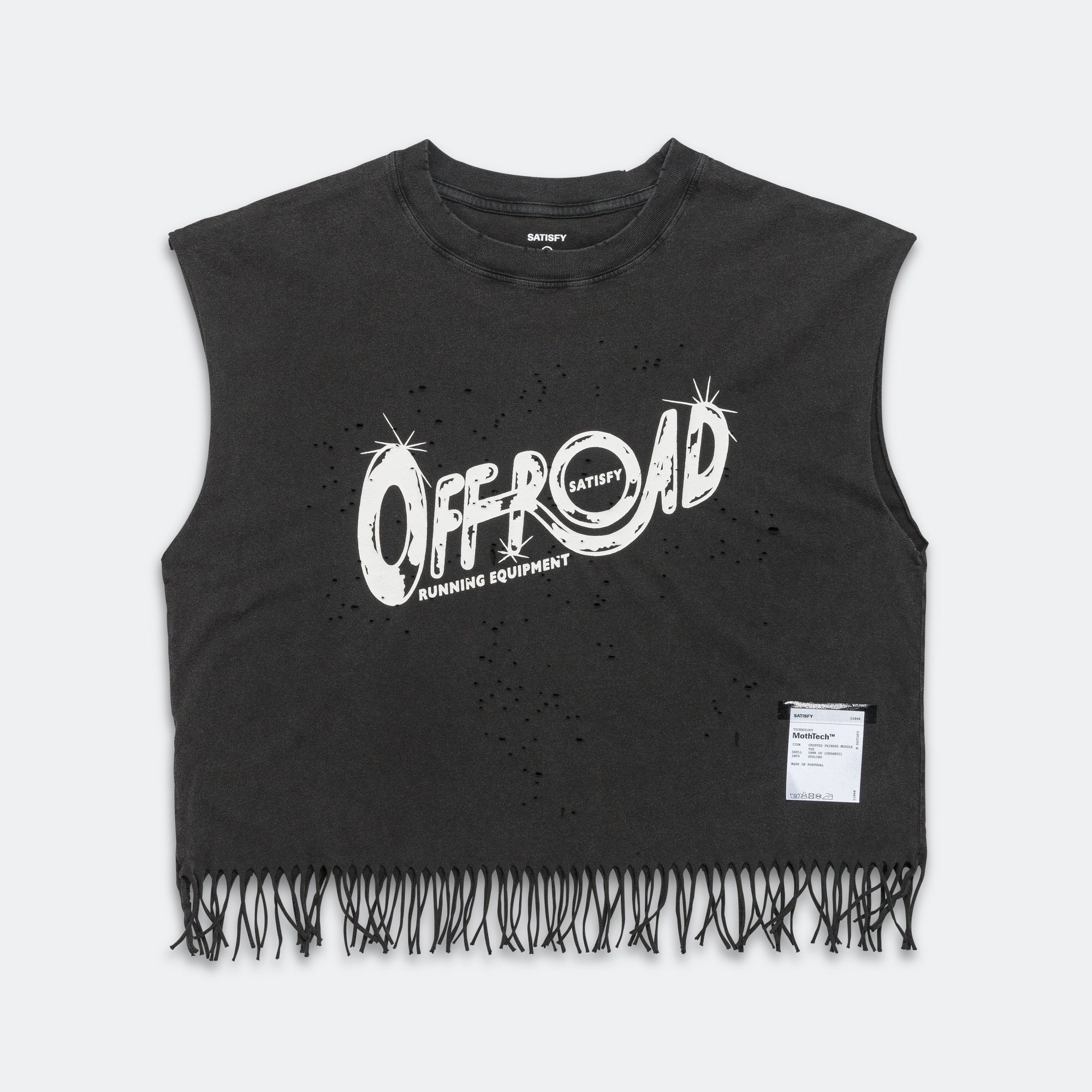 Satisfy MothTech 'Off Road' Cropped Fringed Muscle Tee | Up There