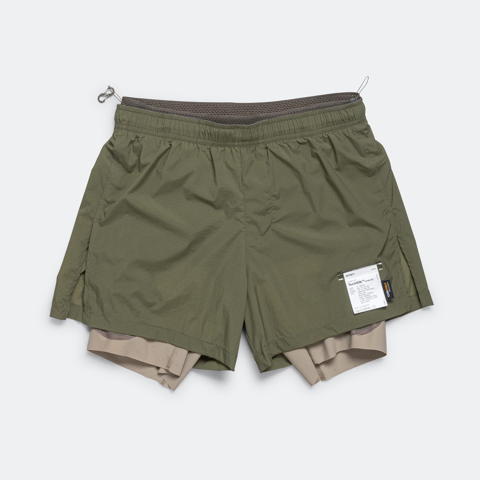 Satisfy TechSilk Cordura 8' Shorts - Olive | Up There Athletics