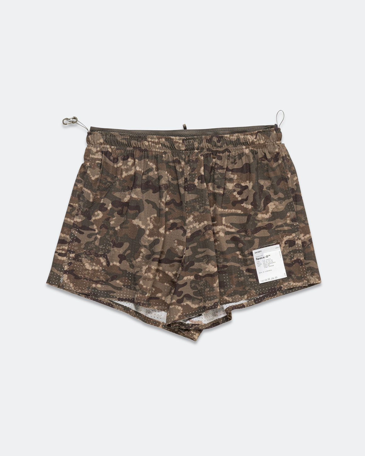 Satisfy - Space-O 2.5in Shorts - Overland Trek Camo - Up There Athletics