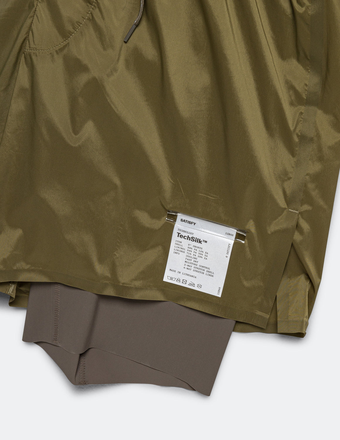 Satisfy - TechSilk 8in Shorts - Military Olive - Up There Athletics