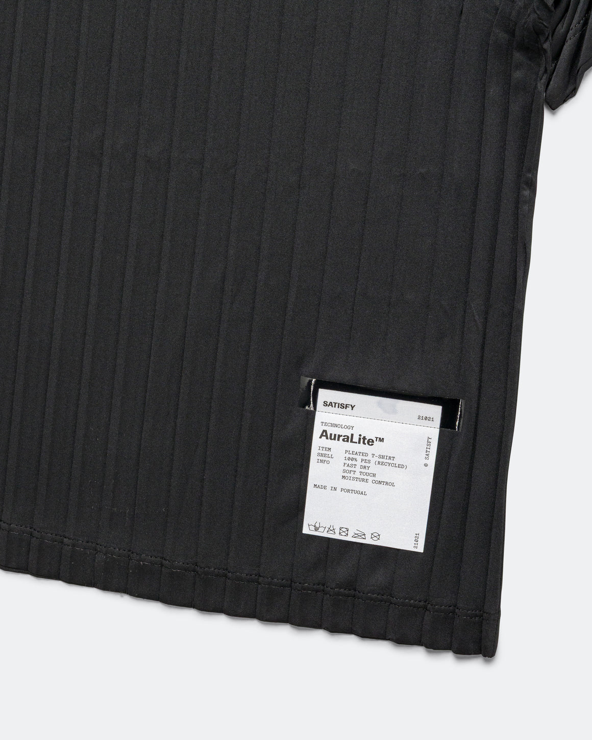 Satisfy - Womens AuraLite Pleated T-Shirt - Black - Up There Athletics